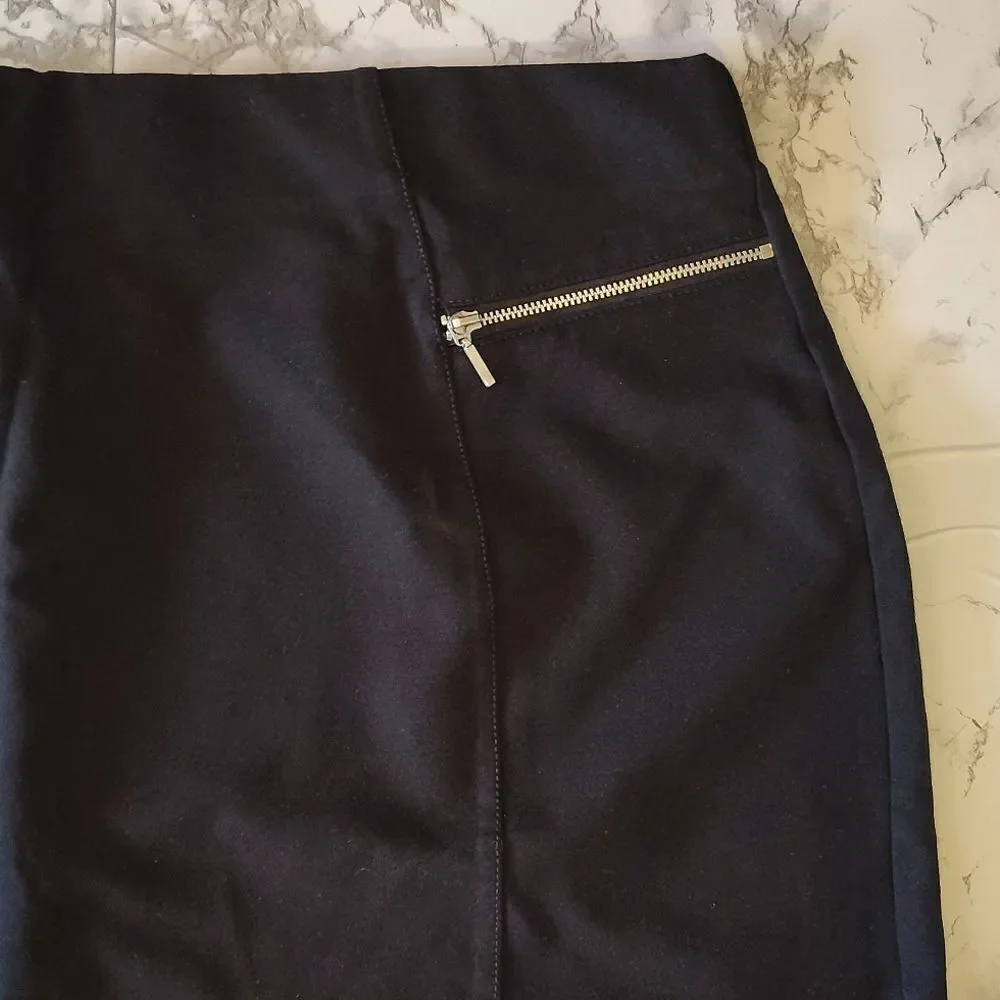 Roz & Ali Black Stretch Zipper‎ Details Pull On Mini Skirt Plus 2X